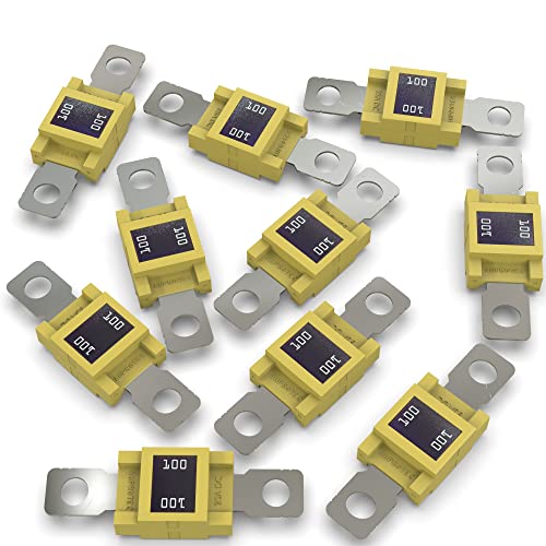 AUPROTEC Mega Hochstromsicherung Schraubsicherung 80A - 500A Auswahl: 100A Ampere gelb, 10 Stück von AUPROTEC