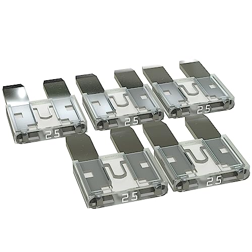 AUPROTEC Mini Flachstecksicherung 2A - 30A Stecksicherung Schmelzsicherung Auswahl: 25A Ampere weiß, 5 Stück von AUPROTEC