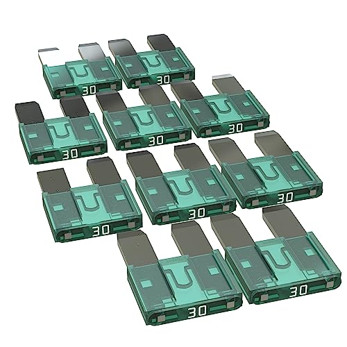AUPROTEC Mini Flachstecksicherung 2A - 30A Stecksicherung Schmelzsicherung Auswahl: 30A Ampere grün, 10 Stück von AUPROTEC