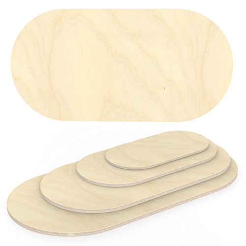 AUPROTEC Multiplexplatte 18mm oval 400 mm x 200 mm Holzplatten von 40cm-200cm auswählbar ovale Sperrholz-Platten Birke Massiv Multiplex Holz Industriequalität z.B. als Tisch-Platte von AUPROTEC