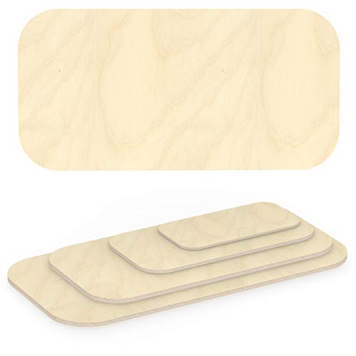 AUPROTEC Multiplexplatte 24mm rechteckig 1400 mm x 600 mm Holzplatten von 40cm-200cm auswählbar Ecken Radius 100mm Sperrholz-Platten Birke Massiv Multiplex Holz Industriequalität z.B. als Tisch-Platte von AUPROTEC