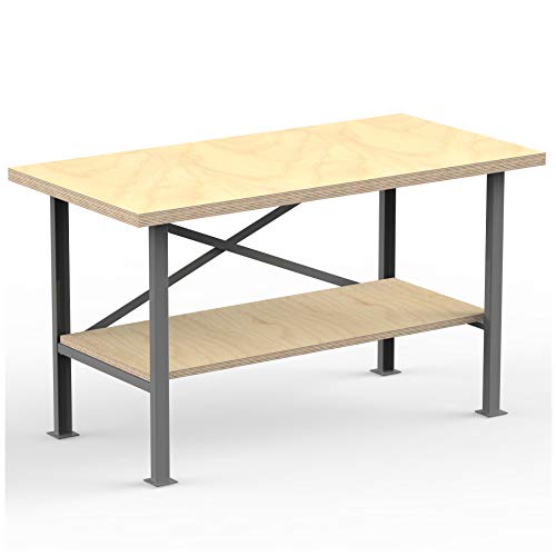 AUPROTEC Profi-Werkbank 1600 x 750 x 850 mm mit Multiplex-Platte 40mm - Werkbankplatte Massiv Multiplex Holz - Industriequalität von AUPROTEC