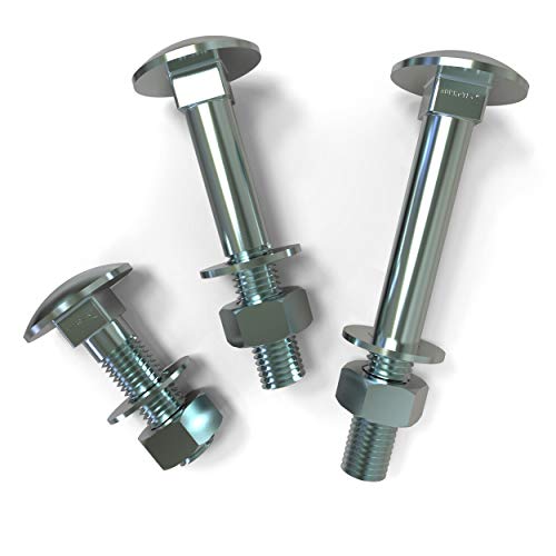 AUPROTEC Schlossschrauben Flachrundkopfschrauben M5-M12 mit Muttern und U-Scheiben Auswahl: 20 Stück M6x80 von AUPROTEC