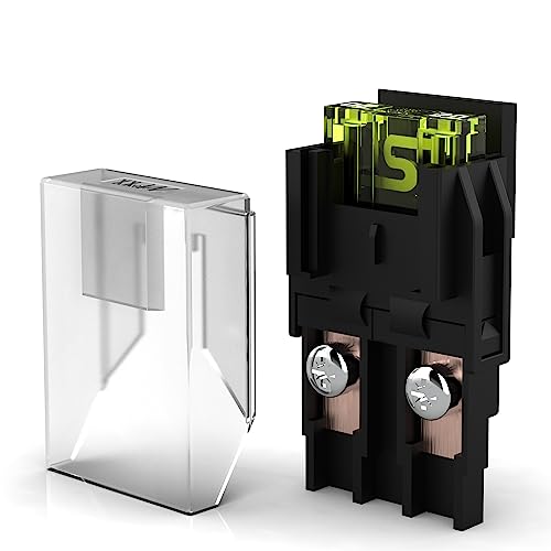 AUPROTEC Sicherungshalter für Maxi Sicherungen bis 100A mit Schutzabdeckung inkl. Maxi Sicherung 20 A gelb von AUPROTEC