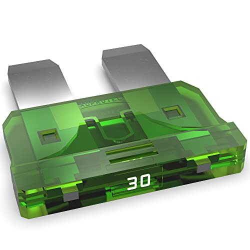 AUPROTEC Standard ATO Flachstecksicherung 1A - 40A Stecksicherung Schmelzsicherung Auswahl: 30A Ampere grün, 25 Stück von AUPROTEC