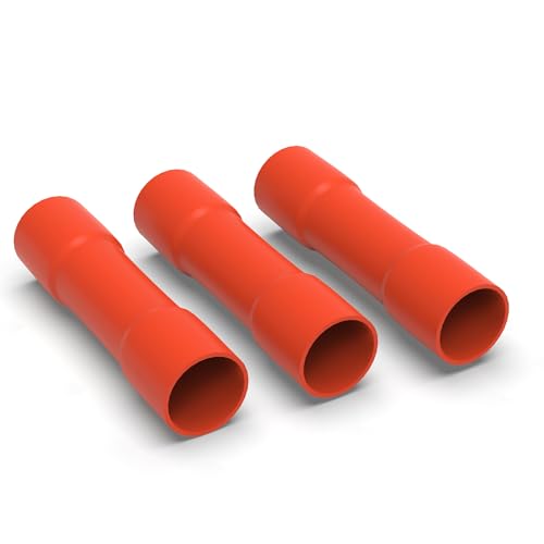AUPROTEC Stoßverbinder rot für 0,5-1,0 mm² Kabel Quetschverbinder PVC isoliert Leitungsverbinder 50 Stück von AUPROTEC