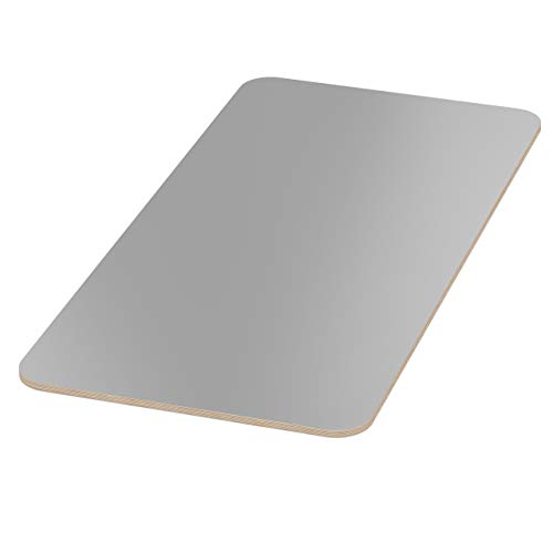 AUPROTEC Tischplatte 18mm grau 1200 mm x 500 mm rechteckige Multiplexplatte melaminbeschichtet von 40cm-200cm auswählbar Ecken Radius 100mm Birken-Sperrholzplatten Auswahl: 120x50 cm von AUPROTEC