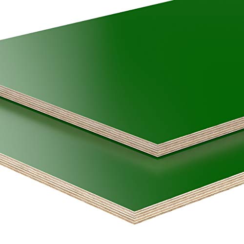 AUPROTEC Tischplatte 18mm grün 1100 mm x 600 mm rechteckige Multiplexplatte melaminbeschichtet von 40cm-200cm auswählbar Birken-Sperrholzplatten Massiv Holz Industriequalität Auswahl: 110x60 cm von AUPROTEC