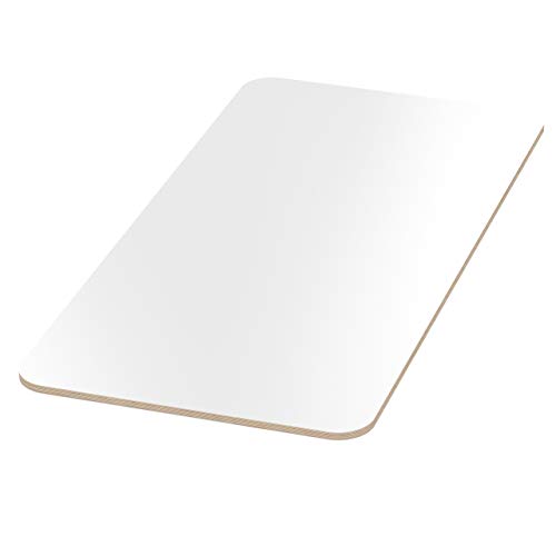 AUPROTEC Tischplatte 18mm weiß 1400 mm x 700 mm rechteckige Multiplexplatte melaminbeschichtet von 40cm-200cm auswählbar Ecken Radius 100mm Birken-Sperrholzplatten Auswahl: 140x70 cm von AUPROTEC