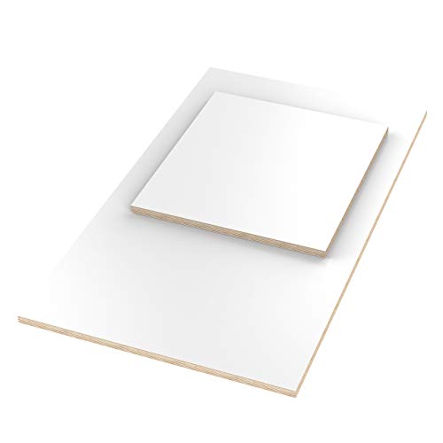AUPROTEC Tischplatte 18mm weiß 800 mm x 800 mm quadratische Multiplexplatte melaminbeschichtet von 40cm-200cm auswählbar Birken-Sperrholzplatten Massiv Holz Industriequalität Auswahl: 80x80 cm von AUPROTEC