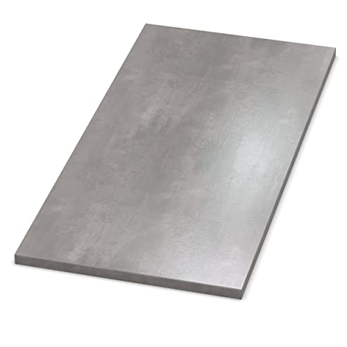 AUPROTEC Tischplatte 19mm Beton Perlgrau 1800 x 1000 mm Holzplatte Dekor Spanplatte mit Umleimer ABS Kante Auswahl: 1800 x 1000 cm von AUPROTEC