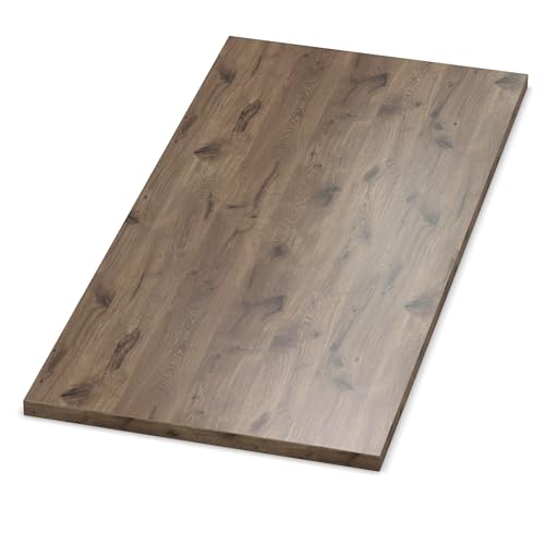 AUPROTEC Tischplatte 19mm Eiche Castell 1200 mm x 700 mm Holzplatte Dekor Spanplatte mit 2mm ABS Kante Auswahl: 120x70 cm von AUPROTEC