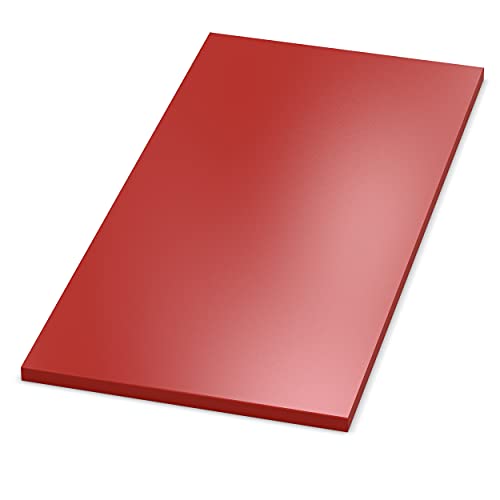 AUPROTEC Tischplatte 19mm rot 1000 x 1000 mm Holzplatte melaminharzbeschichtet Spanplatte mit Umleimer ABS Kante Auswahl: 100 x 100 cm von AUPROTEC