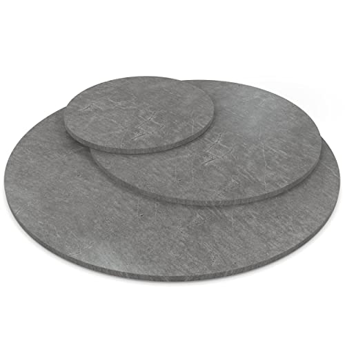 AUPROTEC Tischplatte 19mm rund Ø 1200 mm Atlantic Stone Graphite Holzplatte melaminharzbeschichtet Spanplatte mit Umleimer ABS Kante Auswahl: 120 cm von AUPROTEC