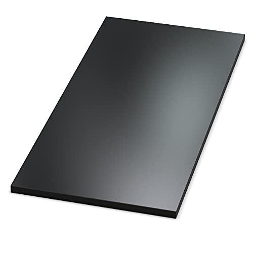 AUPROTEC Tischplatte 19mm schwarz 1000 x 500 mm Holzplatte melaminharzbeschichtet Spanplatte mit Umleimer ABS Kante Auswahl: 100 x 50 cm von AUPROTEC