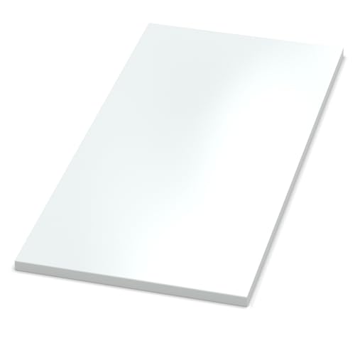 AUPROTEC Tischplatte 25mm Kristallweiß 2000 mm x 1000 mm Holzplatte melaminharzbeschichtet Spanplatte mit 2mm ABS Kante Auswahl: 200x100 cm von AUPROTEC