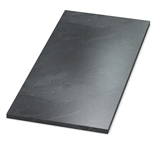 AUPROTEC Tischplatte 28mm Schiefer 1000 mm x 400 mm Holzplatte melaminharzbeschichtet Spanplatte mit 2mm ABS Kante Auswahl: 100x40 cm von AUPROTEC