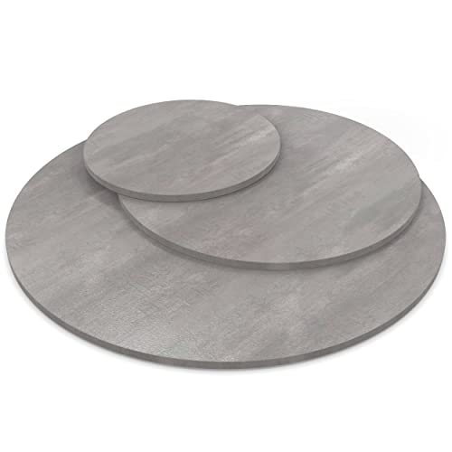 AUPROTEC Tischplatte 28mm rund Ø 400 mm Beton Perlgrau Holzplatte melaminharzbeschichtet Spanplatte mit Umleimer ABS Kante Auswahl: 40 cm von AUPROTEC