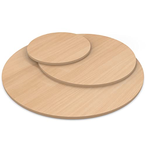 AUPROTEC Tischplatte 28mm rund Ø 800 mm Buche Holzplatte melaminharzbeschichtet Spanplatte mit Umleimer ABS Kante Auswahl: 80 cm von AUPROTEC