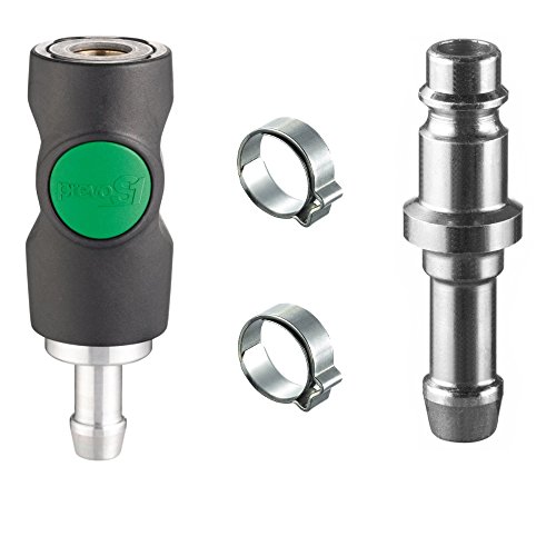 AUPROTEC Druckluft Schnellkupplung Set mit Prevost Sicherheitskupplung 10mm Stecknippel + Schellen von AUPROTEC