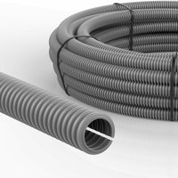 Auprotec - 50m pp Wellrohr grau geschlitzt M10 innen ø 7,5 mm uv- und Hitze beständig von AUPROTEC