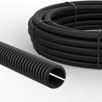 Auprotec - 50m pp Wellrohr schwarz geschlitzt M16 innen ø 14 mm uv- und Hitze beständig Auprotec - 50m pp Wellrohr schwarz geschlitzt M16 innen ø 14 mm uv- und Hitze beständig von AUPROTEC