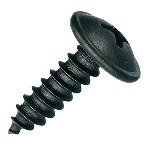 Blechschrauben Flachkopf mit Scheibe Kreuzschlitz schwarz verzinkt Auswahl: 3,9 x 16 mm, 10 Stück von AUPROTEC