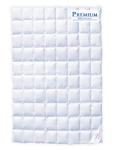 Aura® Luxus Ganzjahres Daunendecke 135 x 200 cm | Premium 90% weißen Daunen, ungarische Klasse I | Oeko-TEX Standard 100 allergikergeeignet | Bettdecke für Herbst und Frühling von AURA DOWN BEDDING