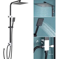 AURALUM MAX Schwarze Duschsäule mit Handbrause-Set, Duschset ohne Mischbatterie, höhenverstellbar Duschsystem AURALUM MAX Schwarze Duschsäule mit Handbrause-Set, Duschset ohne Mischbatterie, höhenverstellbar Duschsystem von AURALUM MAX