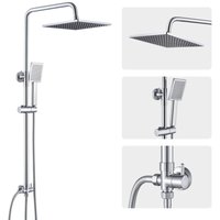 Duschsäule ohne Mischer,Komplettset für Regendusche,25,4 x 25,4 cm Duschkopf und Handbrause, Brausestange,verchromt Duschsäule ohne Mischer,Komplettset für Regendusche,25,4 x 25,4 cm Duschkopf und Handbrause, Brausestange,verchromt von AURALUM MAX