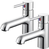 Auralum - 2pcs Waschtischarmatur Wasserhahn Bad Einhebel Waschtischbatterie Chrome Armatur für Waschbecken, für Badezimmer von AURALUM