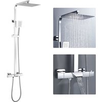 3-Funktion Thermostat Duschsystem Regendusche mit Duscharmatur -Duschkopf Dusche Duschset Brause Garnitur Duschkopf Handbrause Duschstange fürs von AURALUM