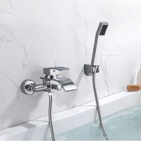 Auralum - Bad Wannenarmatur Badarmatur Duscharmatur mit Handbrause, Einhand Wannenbatterie Dusche Wannenmischer Duschset Duschsystem, inkl. von AURALUM