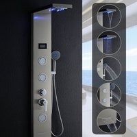 Duschpaneel aus Edelstahl led lcd Duschpaneel-System Duschpaneele Multifunktionales Wasserfall Duschsäule mit 3 Massagedüsen für Badezimmer - Auralum von AURALUM