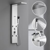 Edelstahl Duschpaneel Multifunktionale Massage-Duschpaneel mit Temperaturanzeige, aus gebürstetes Edelstahl 304 - Auralum von AURALUM