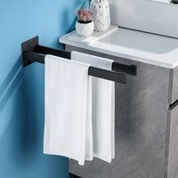 Auralum Edelstahl Handtuchhalter Handtuchstange, Wandhaken für Bad und Küche, Schwarz von AURALUM