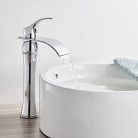 Auralum - Wasserhahn Bad Armatur Wasserfall, 360° Drehbar Hoher Wasserabfluss Mischbatterie Waschtischarmatur Einhandmischer Waschtisch Armatur für von AURALUM