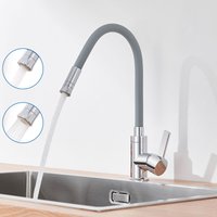 Auralum - Hochdruck flexible Küchenarmatur mit 2 Strahlarten 360° Drehbar Küchenmischbatterien Einhandmischer flexibler Wasserhahn für die Küche,Grau von AURALUM