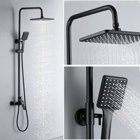 Regendusche Duschsystem Regenduschset Klassisches Schwarz inkl. Kopfbrause Handbrause Höhenverstellbar Duschset für Bad - Auralum von AURALUM