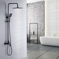 Regendusche Duschsystem Regenduschset Klassisches Schwarz inkl. Kopfbrause Handbrause Shower Set Höhenverstellbar Shower Set Bad - Auralum von AURALUM