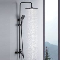 Auralum Regendusche Duschsystem Schwarz Duscharmatur Duschset mit Armatur, 2 Funktion Duschsäule Regenduschset mit Verstellbare Duschstange Auralum Regendusche Duschsystem Schwarz Duscharmatur Duschset mit Armatur, 2 Funktion Duschsäule Regenduschset mit Verstellbare Duschstange von AURALUM