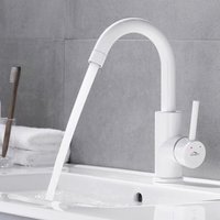 Auralum Waschtischarmatur Wasserhahn Bad U-Typ Bad Armatur Einhebelmischer 360° drehbar Waschtischmischer weiß moderner stilvoller Wasserhahn Auralum Waschtischarmatur Wasserhahn Bad U-Typ Bad Armatur Einhebelmischer 360° drehbar Waschtischmischer weiß moderner stilvoller Wasserhahn von AURALUM