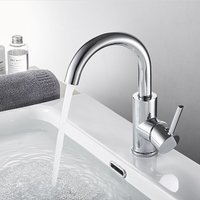 Auralum - Wasserhahn Bad, 360° drehbare Waschtischarmatur Bad, Waschbecken Armatur mit hohem Auslauf, Mischbatterie für Badezimmer, Chrom von AURALUM