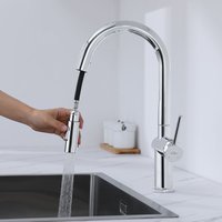 Auralum - Wasserhahn Küche Ausziehbar Küchenarmatur mit 2 Strahlarten, Armatur Küche 360° Drehbar Einhebelmischer, Spültischarmatur Edelstahl von AURALUM