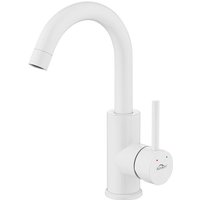 Auralum - Badarmatur Wasserhahn Bad Modern Waschbecken Mischbatterie Einhebelmischer Waschtischarmatur Armatur für Badezimmer, Weiß von AURALUM