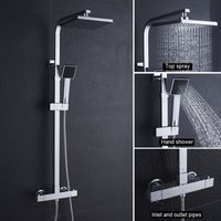 Duscharmaturen Set Thermostat Duschset Brausethermostat Duschsystem Duscharmatur Kupfer mit Handbrause und Regendusche - Auralum von AURALUM
