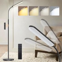 LED Stehlampe 15W Stehleuchte dimmbar mit Fernbedienung Sofa stehlampe 4 Farbtemperaturen(2700K-6500K) & 4 Helligkeiten, Schwarz von AURALUM