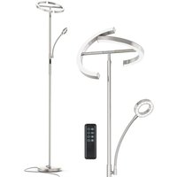 Stehlampe LED Dimmbar Nickel Stehleuchte mit fernbedienung 20W mit flexibler 7W Leselampe mit 4 Farbtemperatur für Wohnzimmer, Schlafzimmer, Büro, Stehlampe LED Dimmbar Nickel Stehleuchte mit fernbedienung 20W mit flexibler 7W Leselampe mit 4 Farbtemperatur für Wohnzimmer, Schlafzimmer, Büro, von AURALUM