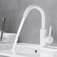 Auralum - Waschtischarmatur Wasserhahn Bad U-Typ Bad Armatur Einhebelmischer 360° drehbar Waschtischmischer weiß moderner stilvoller Wasserhahn von AURALUM