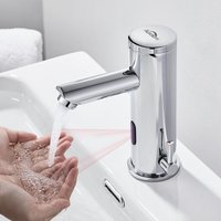 Wasserhahn Bad Badarmatur Infrarot Sensor Wasserhahn Bad Automatisch Induktion Mischbatterie fürs Waschbecken Badezimmer Handwaschbecken - Auralum von AURALUM